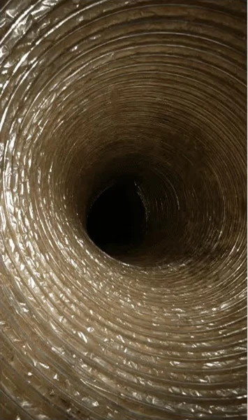 Flex duct after cleaning